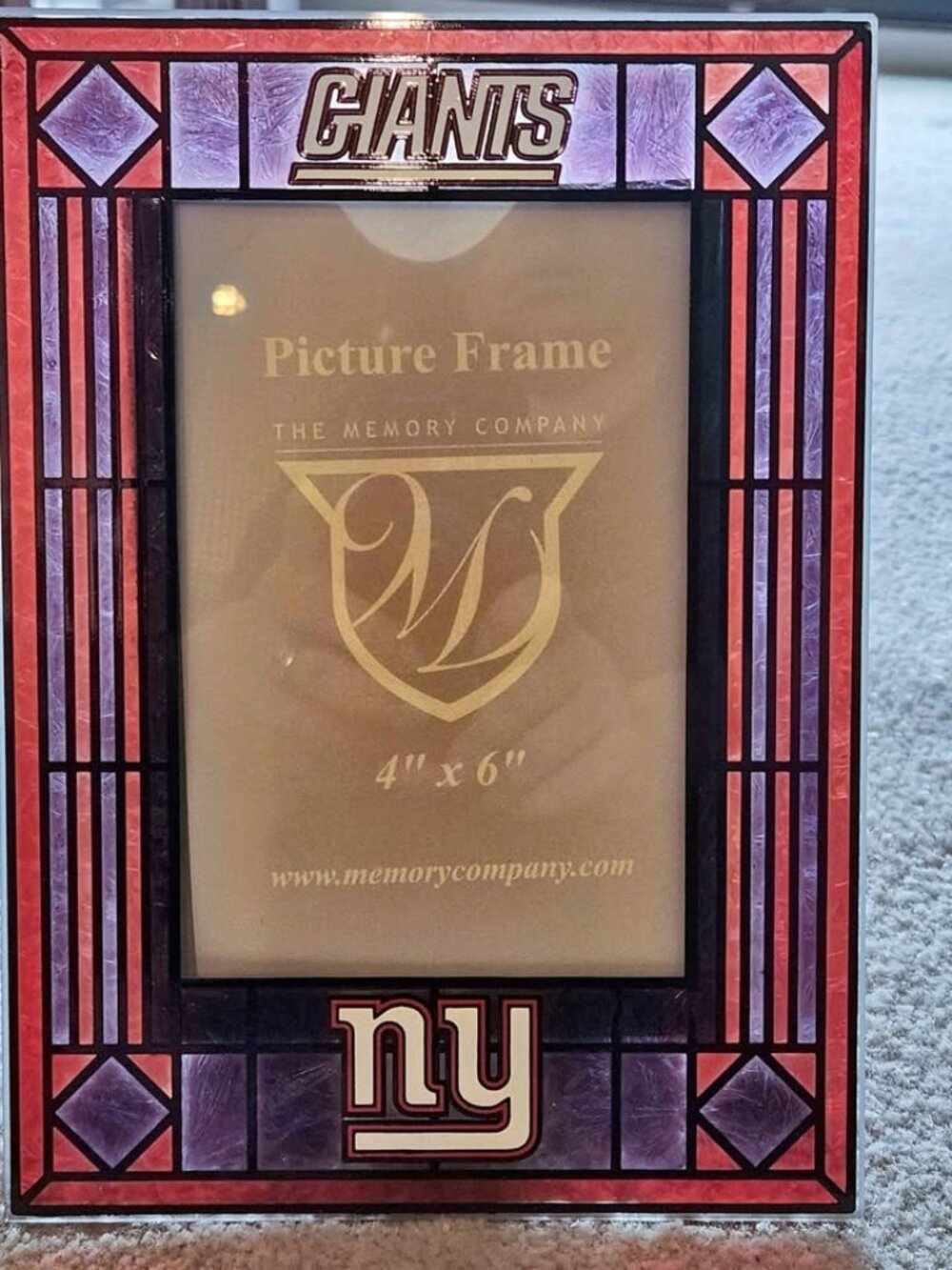 NY Giants stained glass picture frame